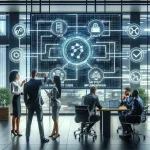 "Data governance workflow tools interface showcasing essential features for modern enterprise data management, including data quality assessment, compliance tracking, and collaboration dashboards."